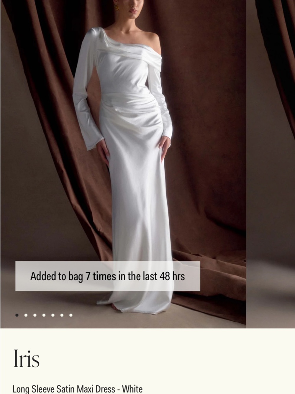 Meshki White One Shoulder off shoulder Satin wedding Dress bridal shower